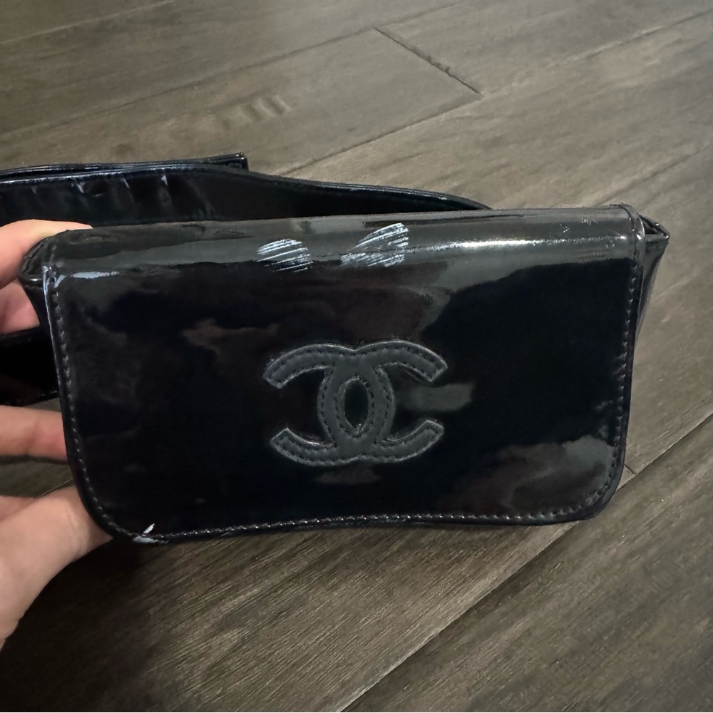 CC Black Patent Leather BUM BAG FANNY PACK - Picture 4 of 8